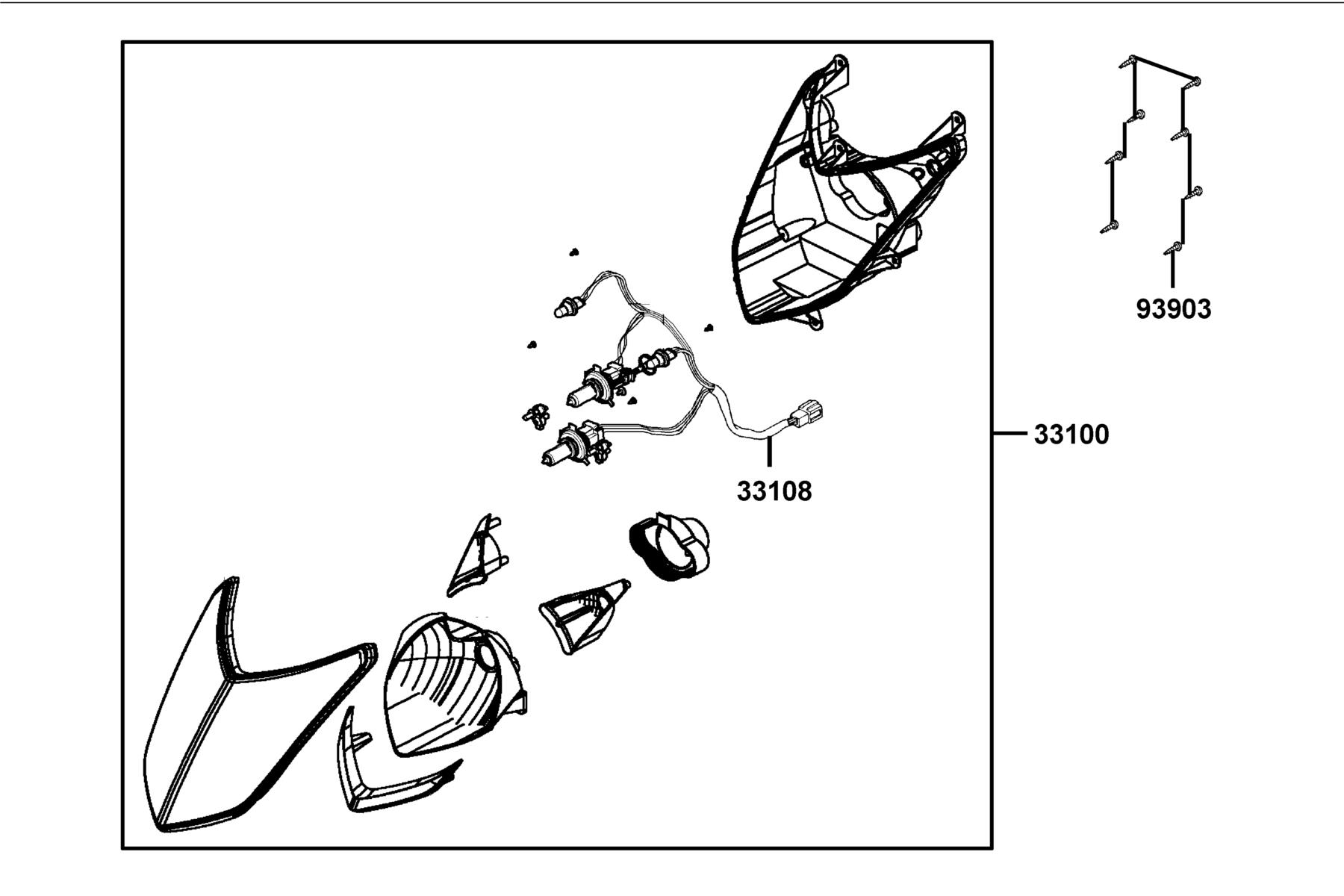 SUPER 8 50X (2020) Head Light parts diagram